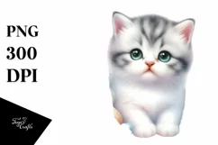 Cute Baby Cat with Big Eyes PNG Product Image 1
