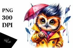 Happy Owl Model with Raincoat, Transparent PNG Product Image 3