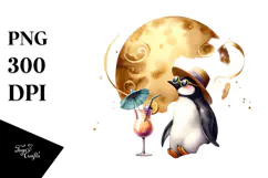 Happy Penguin in Beachwear PNG Product Image 1