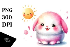 Colorful Baby Bunny with Sun PNG Product Image 1