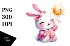 Colorful Baby Bunny with Sun PNG Product Image 1