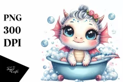 Smiling Baby Dragon in Watercolor | Sublimation | Clipart Product Image 3