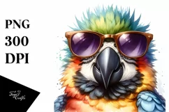 Funny Parrot Sunglasses Portrait | Sublimation Clipart Product Image 3