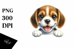 Cute Baby Beagle Smiling Over Invisible Paper | Sublimation Product Image 3
