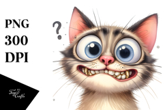 Funny Cat Portrait PNG Product Image 1