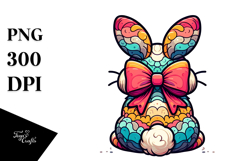 Colorful Bunny Sitting, PNG Product Image 1