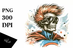Skull with Hair, Simple PNG Product Image 3