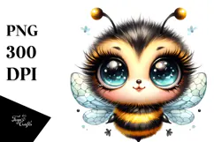 Cute Baby Bee with Punk Look PNG Product Image 1