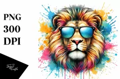 Quirky Sunglasses Lion Sublimation Clipart Product Image 1