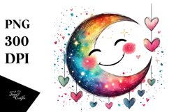 Simple Smiling Half Moon, Transparent PNG Product Image 1