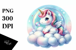 Pastel Baby Unicorn Bubble Clipart Product Image 1