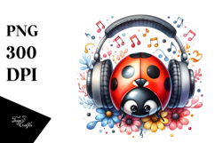 Colorful Ladybug Music | Sublimation | Clipart Product Image 1