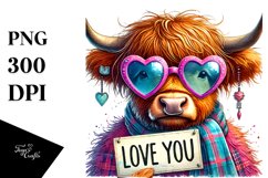 Colorful Highland Calf PNG Product Image 1