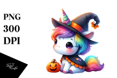 Halloween Baby Unicorn Drawing Clipart Product Image 1