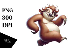 Cartoony Cartoon Sloth, PNG Product Image 1