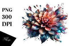 Shiny Dahlia Material Watercolor Sublimation Clipart Product Image 1