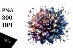 Shiny Dahlia Material Watercolor Sublimation Clipart Product Image 1