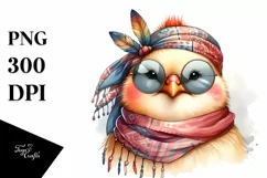 Funny Chicken Scarf Sunglasses Portrait | Sublimation Product Image 1