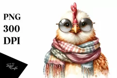 Funny Chicken Scarf Sunglasses Portrait | Sublimation Product Image 1
