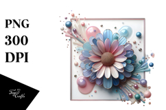 Glossy Daisy Watercolor PNG Product Image 1