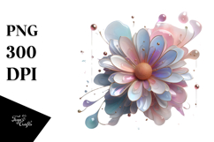 Glossy Daisy Watercolor PNG Product Image 1