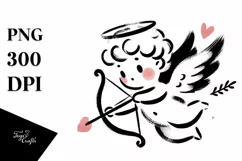 Paint Brush Style Cupid, Transparent PNG Product Image 1