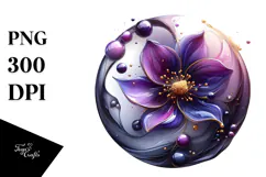 Abstract -Like Violet with Golden Insertions PNG Product Image 1