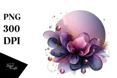 Abstract -Like Violet with Golden Insertions PNG Product Image 1