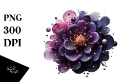Abstract -Like Violet with Golden Insertions PNG Product Image 1