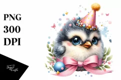 Baby Bird with Party Hat PNG Product Image 3