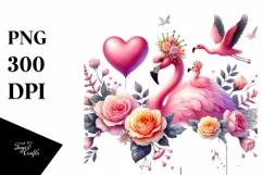 Pastel Flamingo on Cloud PNG Product Image 1