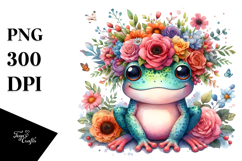 Vibrant Flowers Frog Crown Clipart Product Image 1