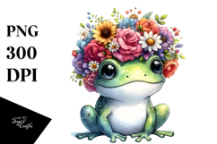 Vibrant Flowers Frog Crown Clipart Product Image 1