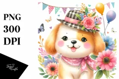 Colorful Cute Dog Whimsical Watercolor Product Image 3