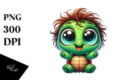 Crazy Looking Small Baby Turtle Smiling | Clipart Product Image 1