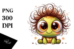 Crazy Looking Small Baby Turtle Smiling | Clipart Product Image 3