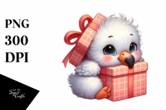 Cute Winter Baby Flamingo PNG Product Image 3