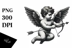 Vintage Pencil Cupid, Transparent PNG Product Image 1