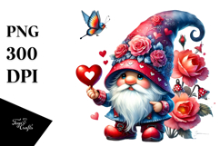 Valentines Gnome with Heart Sign PNG Product Image 1