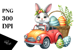 Colorful Bunny with Car and Easter Eggs Product Image 1