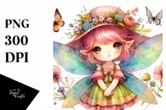Colorful Small Cute Fairy Watercolor Product Image 3