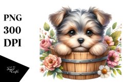 Cute Baby Dog in Watercolor, Transparent PNG Product Image 3