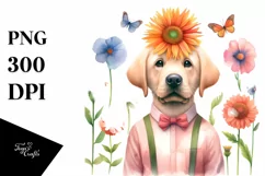 Funny Labrador Retriever Watercolor Clipart Product Image 3