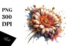 Abstract Glossy Gerbera Watercolor | Sublimation | Clipart Product Image 3