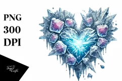 Icy Heart Made of Ice PNG Product Image 1