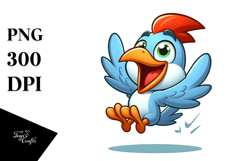 Jumping Bird with Sunglasses PNG Product Image 1