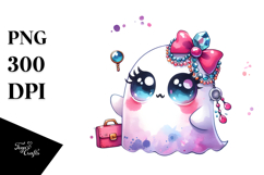 Vibrant Funny Tiny Ghost PNG Product Image 1