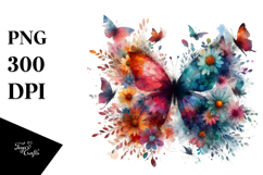 Colorful Grungy Flower PNG Product Image 1