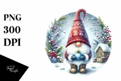 Detailed Vibrant Winter Gnome PNG Product Image 3