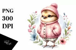 Cute Baby Bird with Clothes PNG Product Image 1
